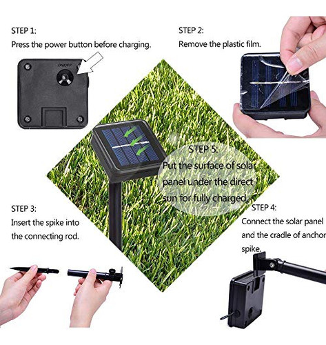 Luces Solares Led Con Estampado De Patas, Juego De 4 Perros,