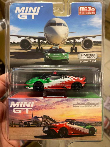 Mini Gt Lamborghini Huracan Evo Bologna Airport 2020 # 193 Color Rojo