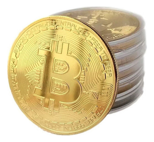 10 Monedas Bitcoin Btc Onza 40mm Criptomoneda Con Capsul