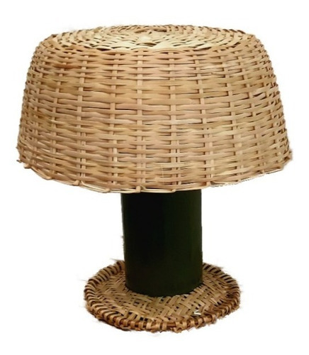 Abajur Luminária De Palha Luxo Criado Mudo De Mesa Quarto Cor da cúpula Palha Bambu Cor da estrutura Verde-escuro