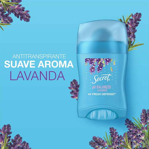 Antitranspirante Barra Invisible Secret Lavender 45 G Lavanda