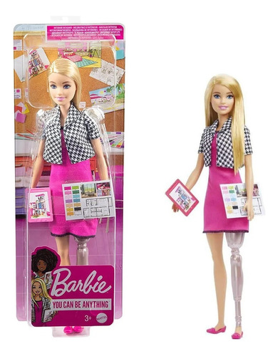 Muñeca Barbie Decoradora De Interiores Pierna Ortopedica