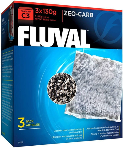 Fluval C3 Zeo-carb Filtro De Repuesto Para Acuario 3 Unidade