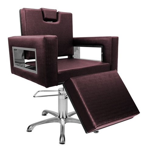 Cadeira De Cabeleireiro Moderna Inox Recli C/ap Base Estrela