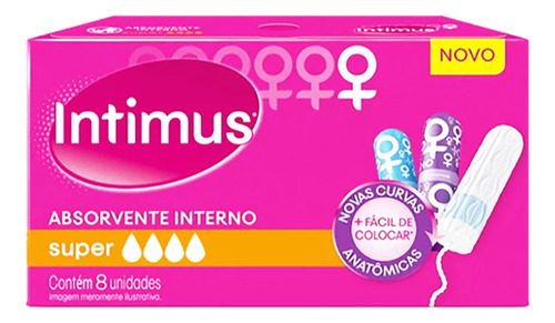 Kit 6 Caixas Com 8 Unidades Absorvente Interno Intimus Super