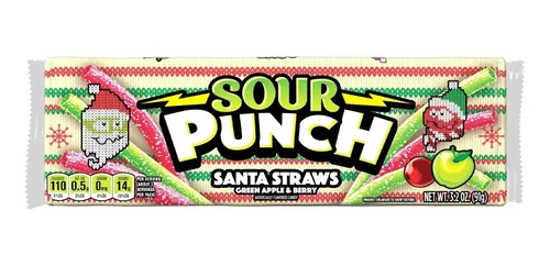 Sour Punch Santa Straws