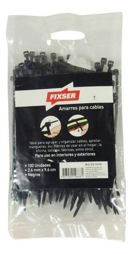 Amarra Cables Negro 2.4x96mm 100und Fixser