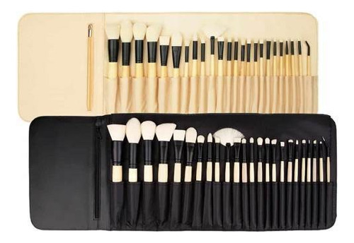 Set de 24 brochas de maquillaje Coastal Scents BR-SET-016 bamboo/matte black