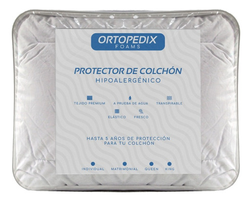 Protector De Colchón Ortopedix Matrimonial 100% Impermeable