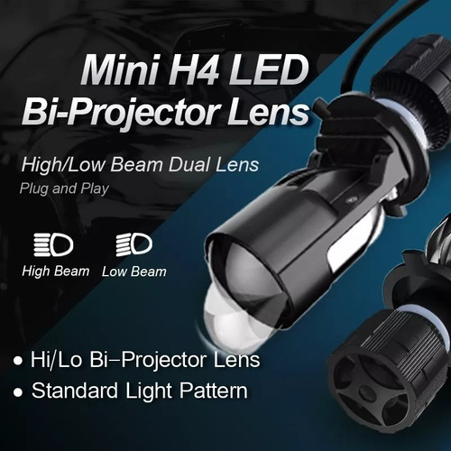 Par De Cañones Elípticos Ultra Super Led H4 Con Doble Aument