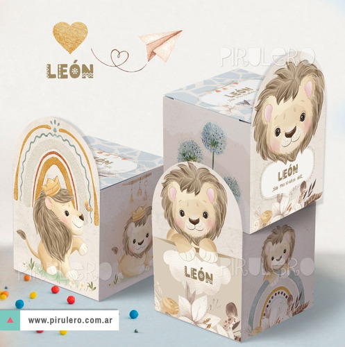 Kit Imprimible León Y Arcoiris - Selva - Personalizado