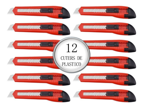 12 Cúters De Plástico Cuchilla 18mm Marca Weston P