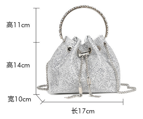 Bolso De Noche Dorado Bolso Tipo Cubo Portátil