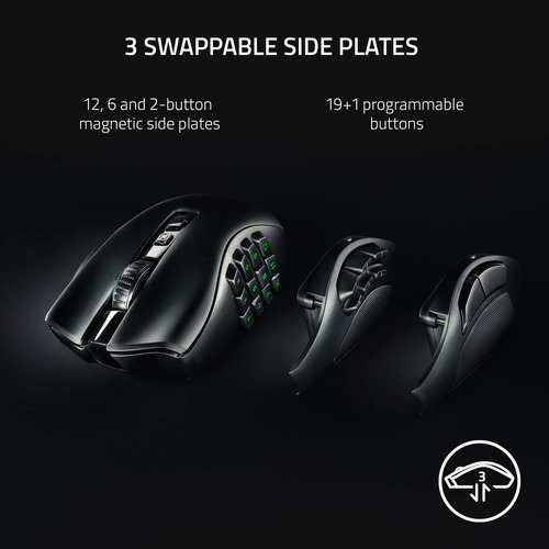 Ratón Inalámbrico Para Juegos Razer Naga V2 Pro Con 2, 6, 12