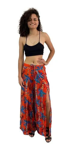 Cal a Indiana Wrap Envelope Pantalona Estampada Coqueiro 64