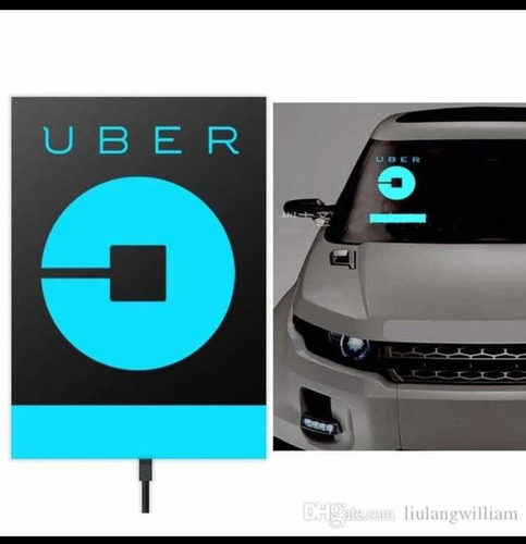 Cartel Uber Led Logo Azul Inverter.
