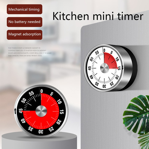 Aço Inoxidável Visual Timer Cozinha Mecânica 60 Minutos A