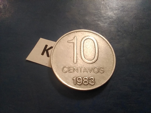 Antigua Moneda De 10 Centavos De Peso Argentino Del Año 1983