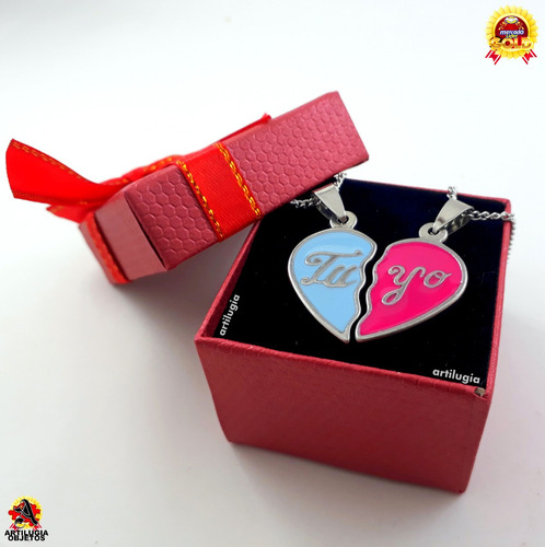 Dije Collar Corazon Tuyo Cadenas 55cm + Estuche Acero