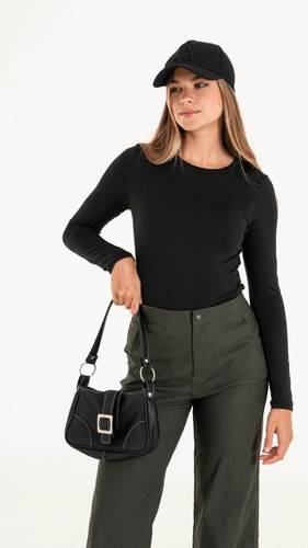 Remera Básica Manga Largas Modal Soft Mujer/ Veronica