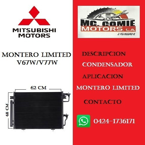 Condensador Aire Acondicionado Mitsubishi Montero/pajero