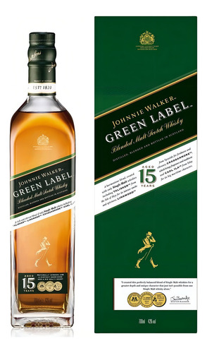Whisky Johnnie Walker Verde Green Label 750cc Con Estuche