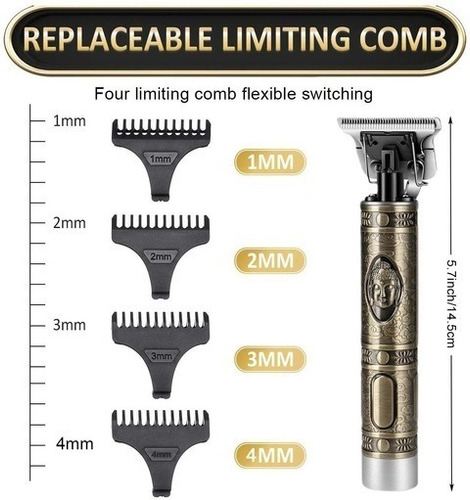 Imagen 6 de 10 de Maquina Patillera Barberia Profesional Kemei Km-228 Recargab