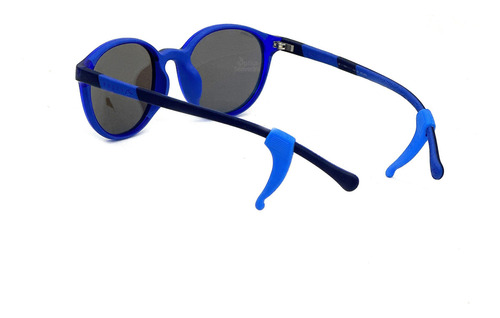 Anteojos Sol Rusty Woah Kids Niño Niña Polarizado Gafas Lente Celeste Espejada Varilla Azul Armazón Azul C193-real R.blue Pol Tweens Diseño Redondo
