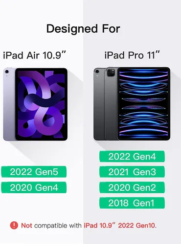 Funda Con Teclado Inateck, Gris, Compatible Con iPad Air 5/4