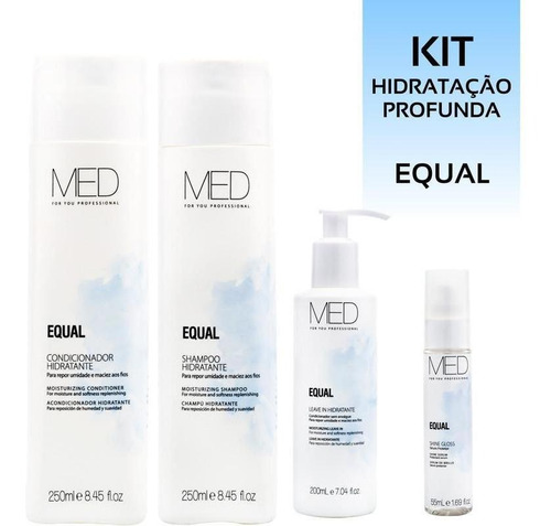 Kit Med For You Equal Tratamento Completo Hidratação Capilar