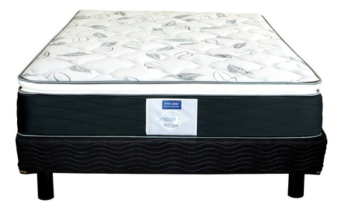 Colchón Queen Size Más Box Restonic Kendra, Firmeza Media Rs Color Gris Oscuro