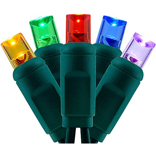 Luces De Navidad De Un Solo Color 5mm Led, 48 Pies Tota...