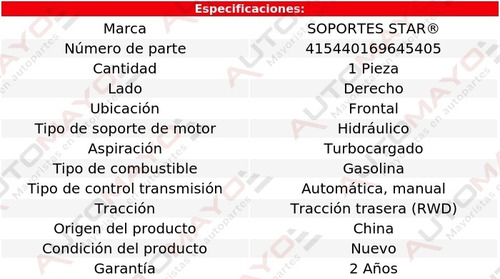 Soporte Tacón De Motor Del Der M240i 3.0l 6 Cil 17-20