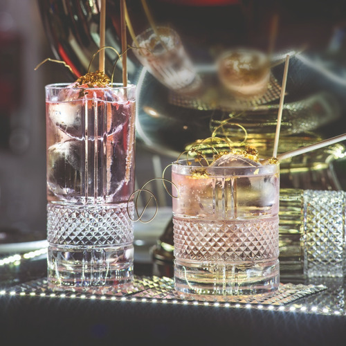 Set Whiskey Vasos De Vidrio 7 Pz Brillante Con Licorera Decantador Rcr Cristal Hecho En Italia Color Blanco