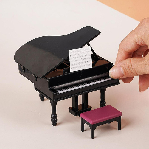 Xfw3 Casa De Muñecas En Miniatura Con Piano, Mini Muebles,
