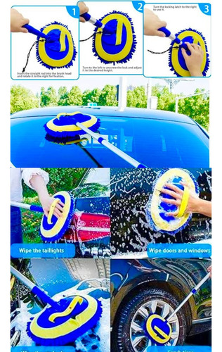1 Mop Lava Autos Coches De Microfibra Extensible