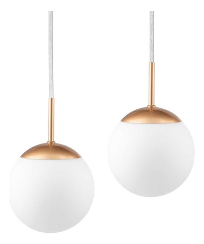 Lustre Pendente Duplo Dreams Jabuticaba 2 Globos E27 Dourado