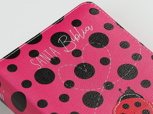 Biblia Bolsillo Rvr60 C/ Cierre Rosa Fucsia C Lunares Negros