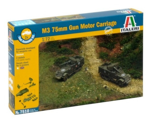 M3 75mm Gun Motor Carriage By Italeri # 7510 1/72
