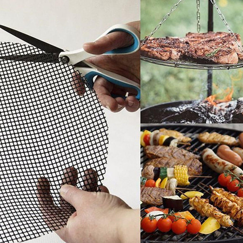 Kit Churrasco Garfo Faca E Tela Antiaderente Teflon