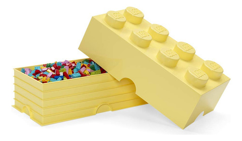 Room Copenhagen Lego Box Solución De Almacenamiento Apilable, Ladrillo 8, Amarillo Frío
