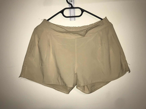 Short De Tela Beige Liviano Vélo Ropa Talle M 42 Elastico