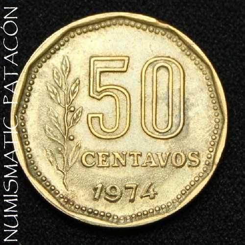 Moneda 50 Centavos De Peso Ley 1974 - #333.2