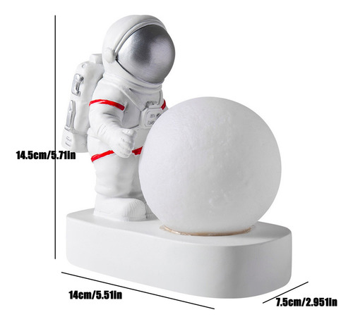 Led Astronaut Nightlight Desktop Moonlight Com Co Embutido