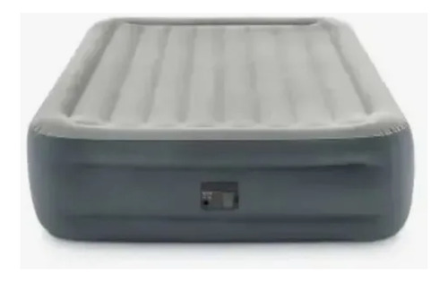 Colchon Inflable Con Bomba Intex Queen Doble Altura Plateado