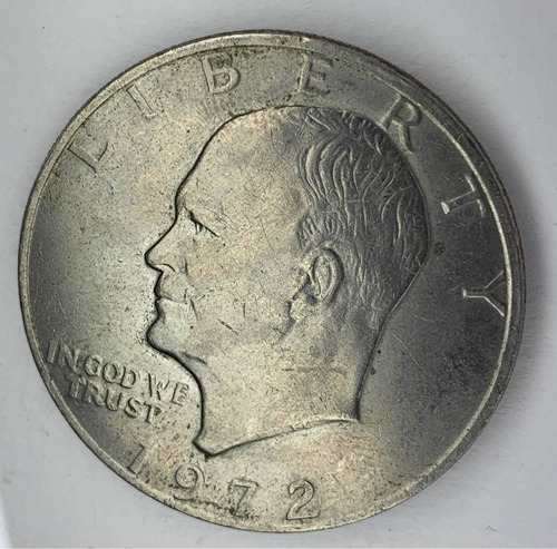 Moneda De Un Dólar 1972 Eisenhower Tipo 3 En Buen Estado