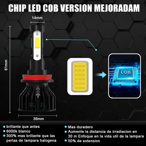 Kit De Focos Led 9005 H11 2504 Para Dodge Charger 2011-2014