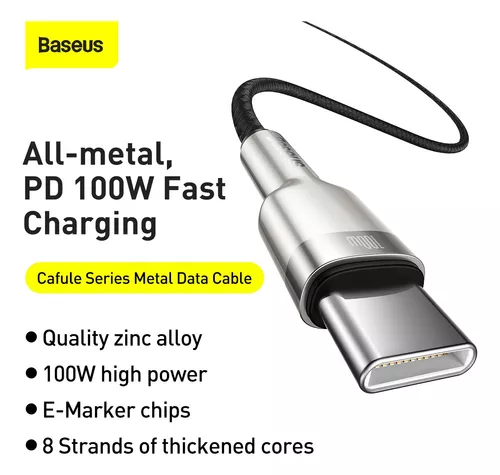 Cable Cargador Tipo C / Usb C 2mts Carga Rápida 100w Baseus
