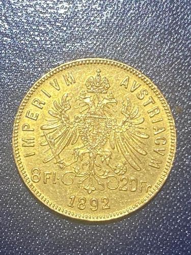 Moeda De Ouro - Austria 8 Florins - 20 Francos 1892 (Usado)