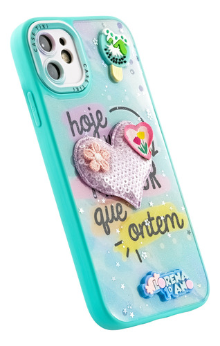 Funda Diseños 3d Tela Cubre Modulo Para Iphone 11 Verde Agua Iphone 11